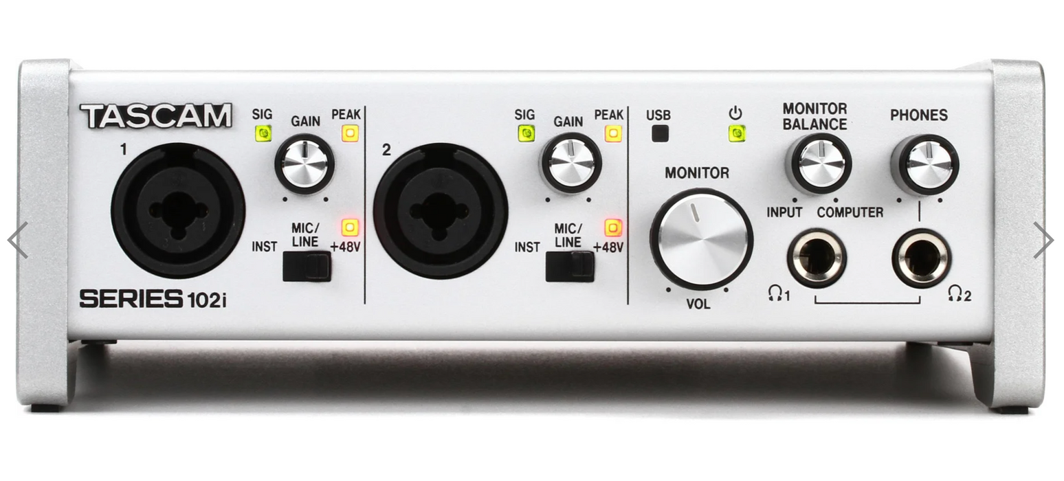 Interfaz de audio USB y MIDI TASCAM Serie 102i