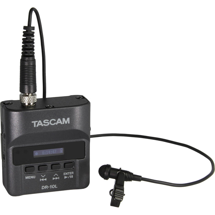 Audio recorder with lavalier microphone TASCAM DR-10L black