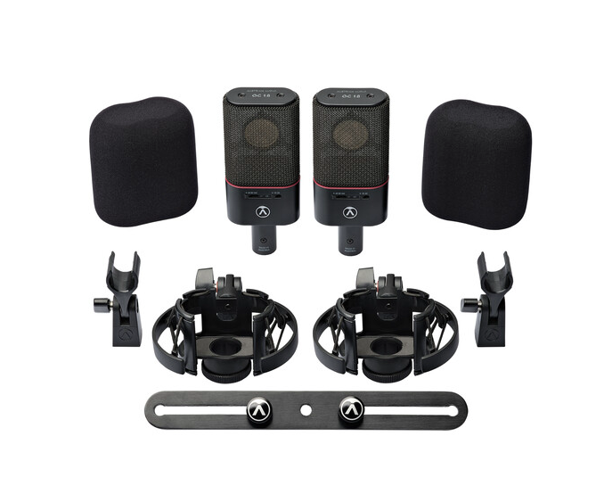 Pair of Professional Condenser Microphones Austrian Audio OC18 Dual Set Plus cardioid pattern (2 units) - black 