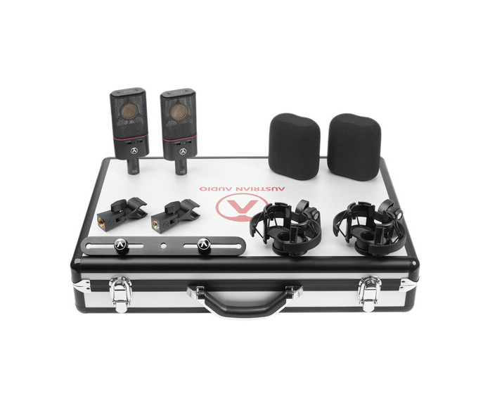Pair of Professional Condenser Microphones Austrian Audio OC18 Dual Set Plus cardioid pattern (2 units) - black 