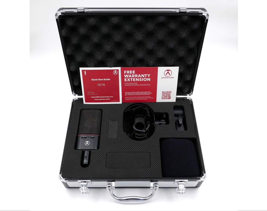 Micrófono de condensador profesional Austrian Audio OC18 Studio Set patrón cardioide (negro) 