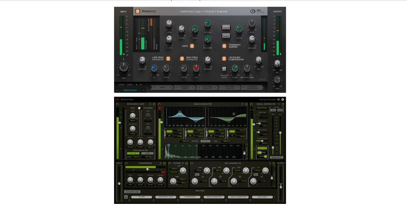Paquete de complementos SSL Drumstrip y Harrison Drum Flow